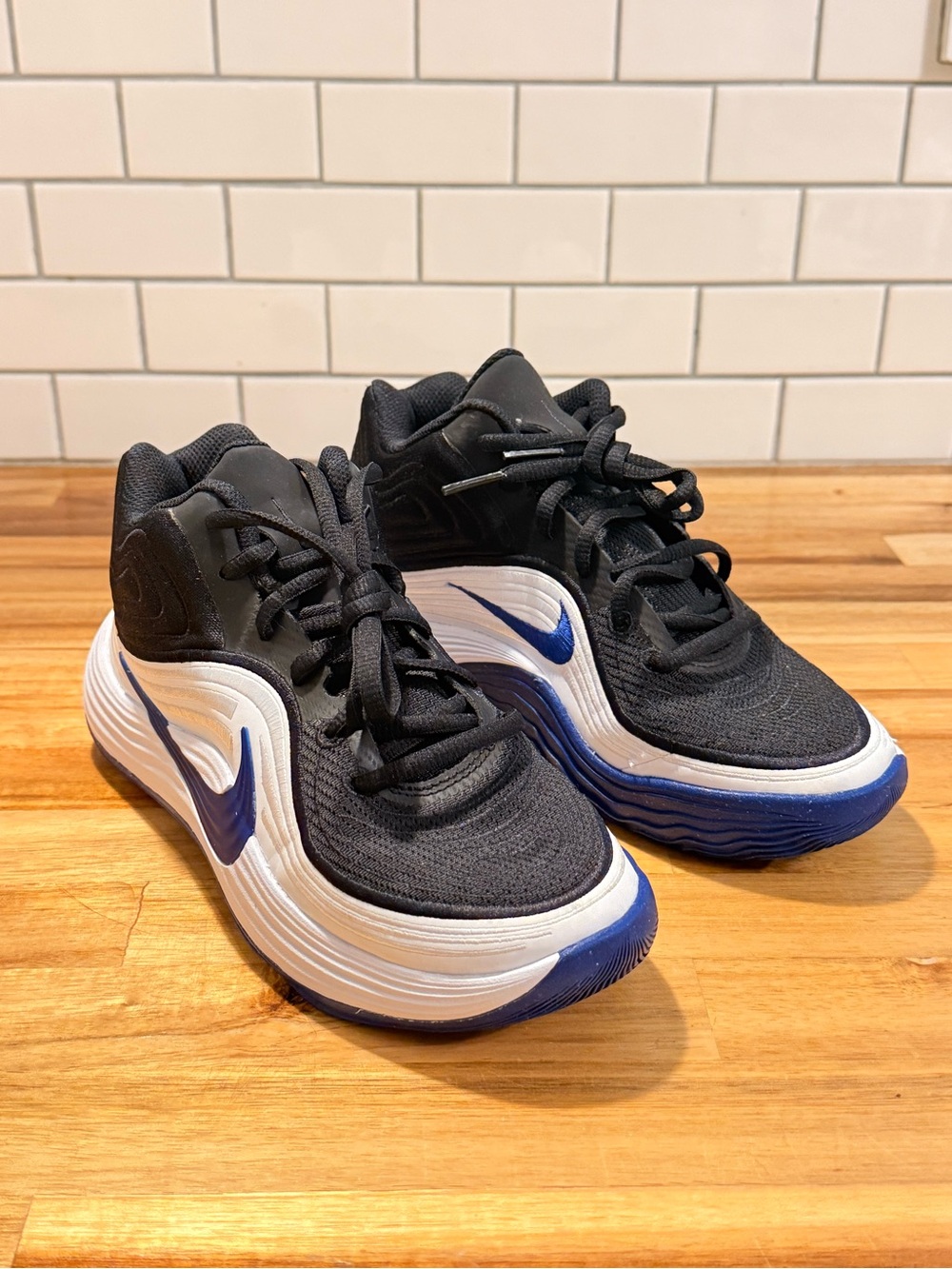 Nike Black/White/Royal Blue Basketball Shoes Precision 8 MID men’s 5 youth 5